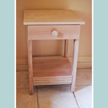 Hardwood Side Table - With Shelf & 1 Drawer - AUSTRALIAN MADE 100% Organic - Image 3