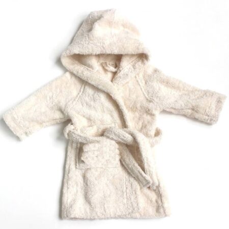 BoWeevil Kids Bathrobe - Organic Cotton - Natural - Image 2