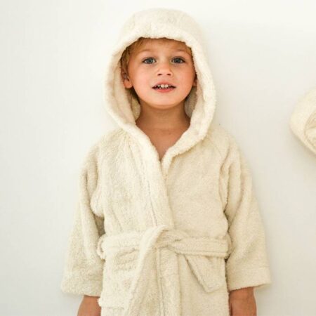 BoWeevil Kids Bathrobe - Organic Cotton - Natural - Image 3