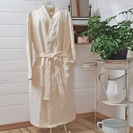 Organic Cotton Fleece Dressing Gown - Australian Made - Image 6