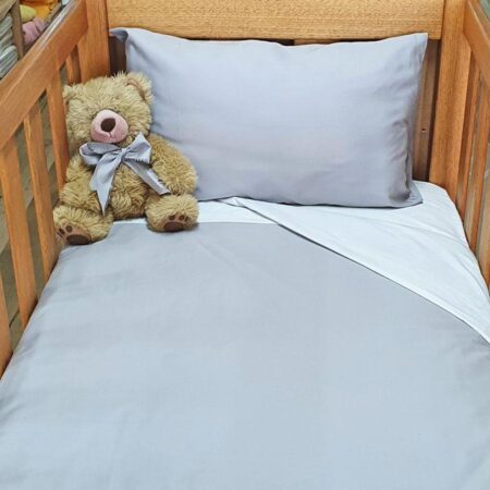 GREY Organic Cotton Poplin Bedding - Nursery - Image 2